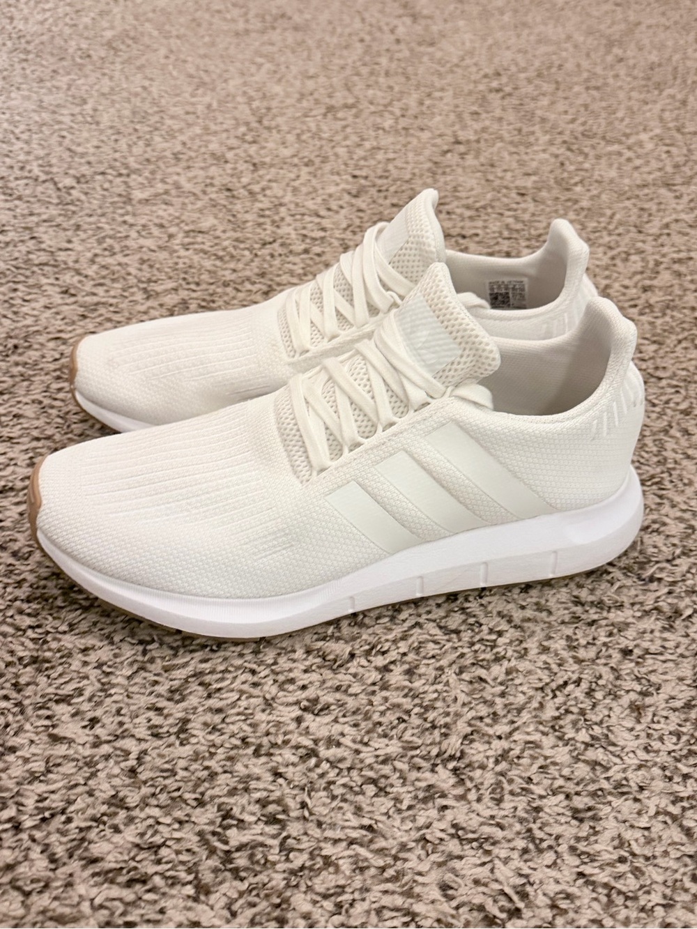 Adidas Men’s White Knit Swift Run Sneakers